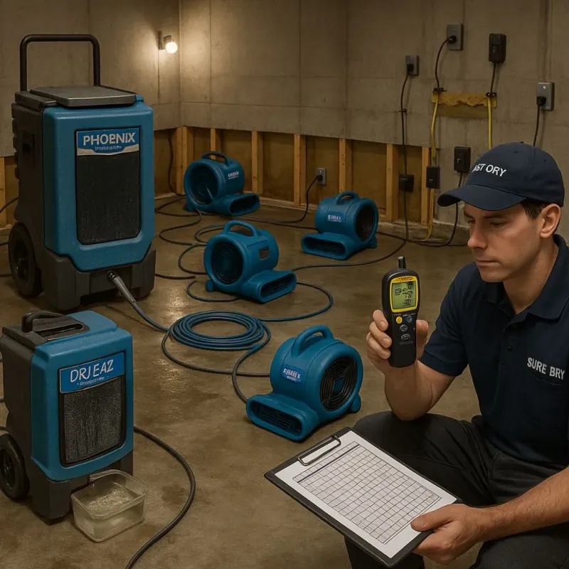 Structural Drying and Dehumidification process in West Frankfort, IL